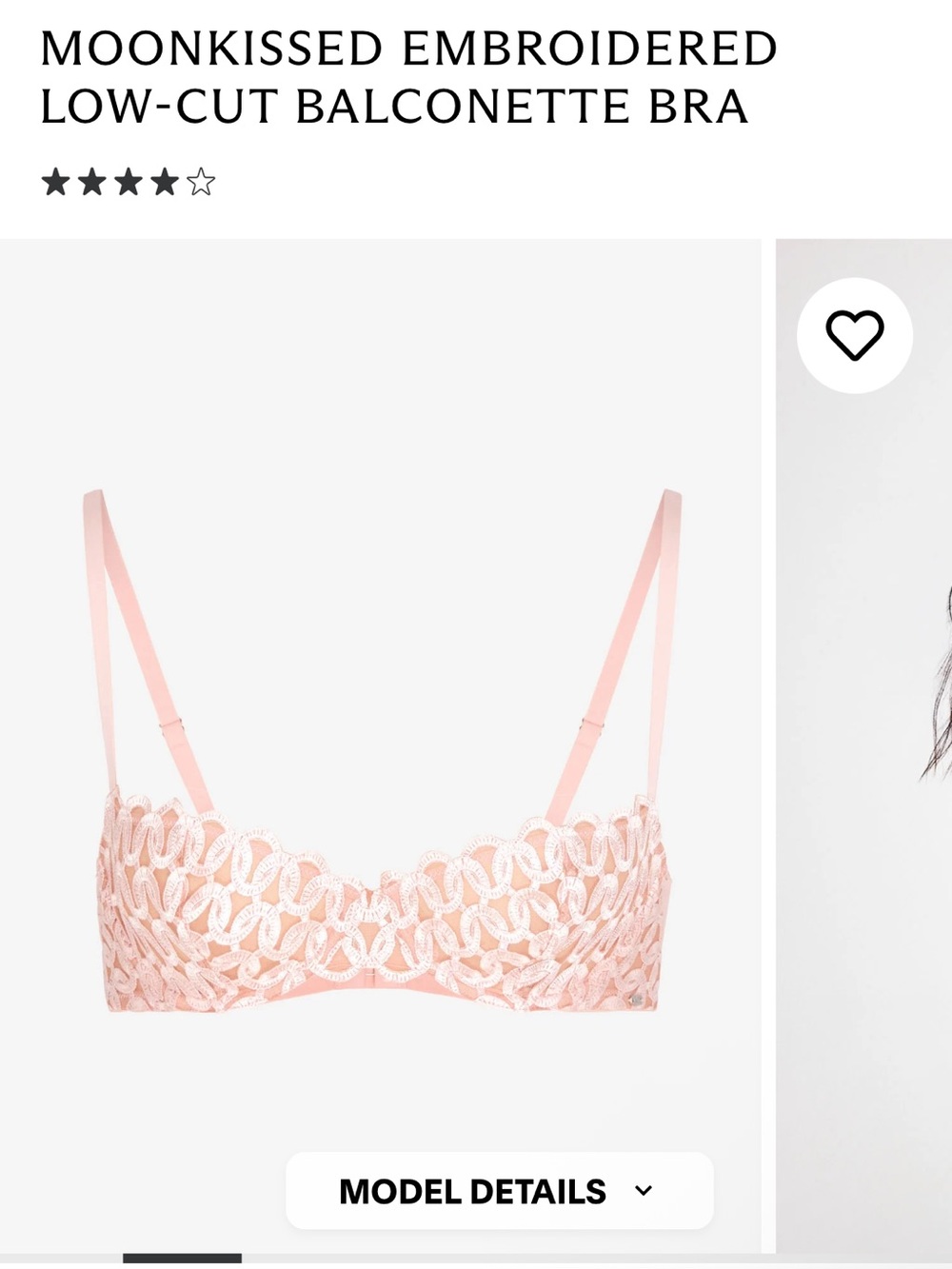 Savage X Fenty Light Pink Embroidered Balconette Bra